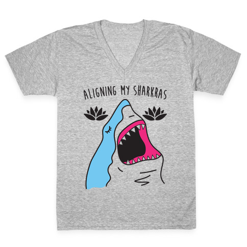 Aligning My Sharkras V-Neck Tee Shirt