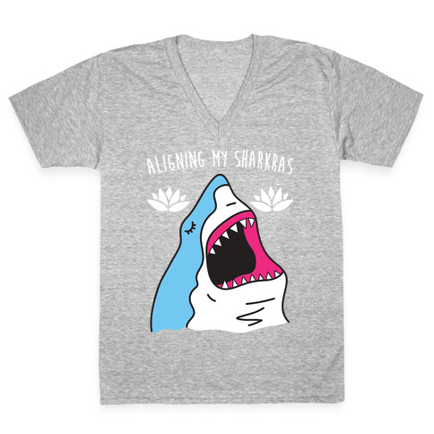 Aligning My Sharkras V-Neck Tee Shirt