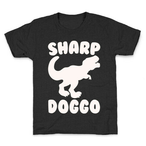 Sharp Doggo White Print Kids T-Shirt