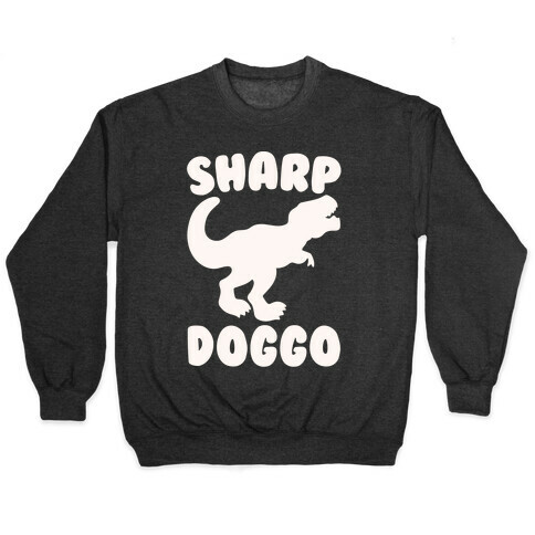Sharp Doggo White Print Pullover
