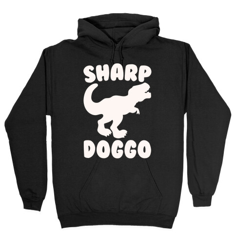 Sharp Doggo White Print Hooded Sweatshirt