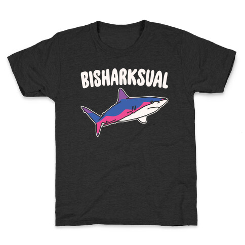 Bisharksual White Print Kids T-Shirt