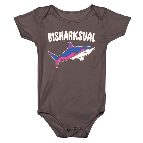 Bisharksual White Print Baby One-Piece