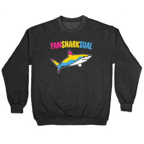 Pansharksual Pansexual Shark Parody White Print Pullover