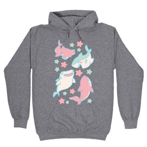 Happy Shark Pattern Hooded Sweatshirt