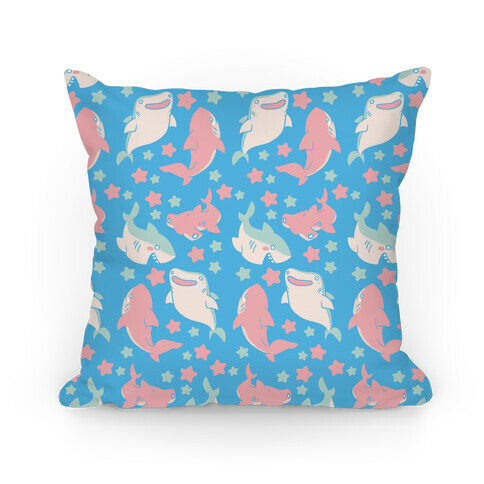 Happy Shark Pattern Pillow