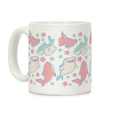 Happy Shark Pattern Coffee Mug