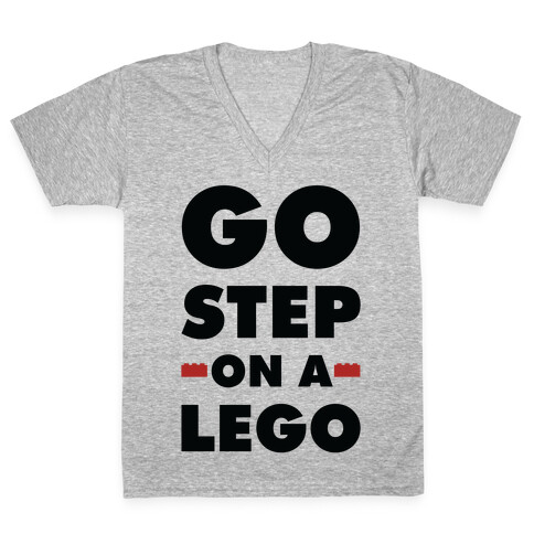 Go Step On A Lego V-Neck Tee Shirt