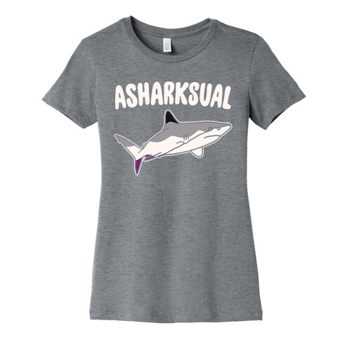 Asharksual White Print Womens T-Shirt