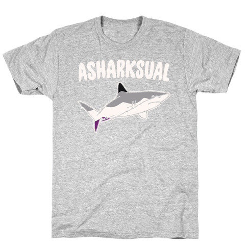 Asharksual White Print T-Shirt
