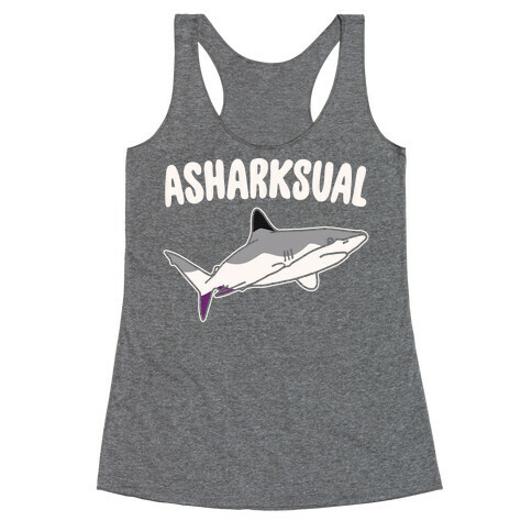 Asharksual White Print Racerback Tank Top