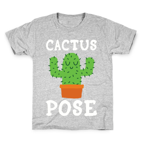 Cactus Pose Yoga Kids T-Shirt