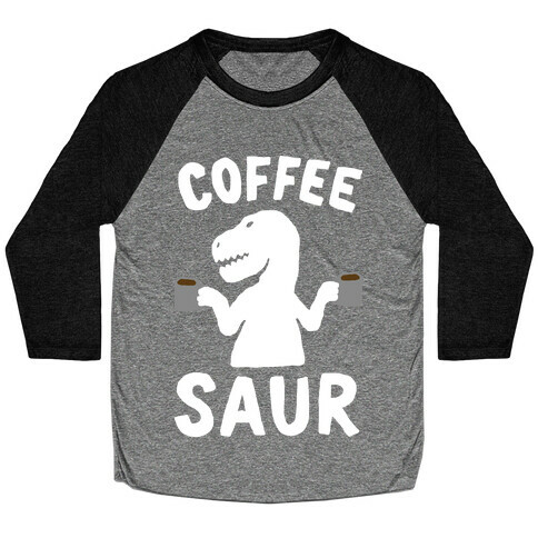 Coffeesaur Dinosaur Baseball Tee