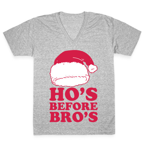 Ho's Before Bro's V-Neck Tee Shirt