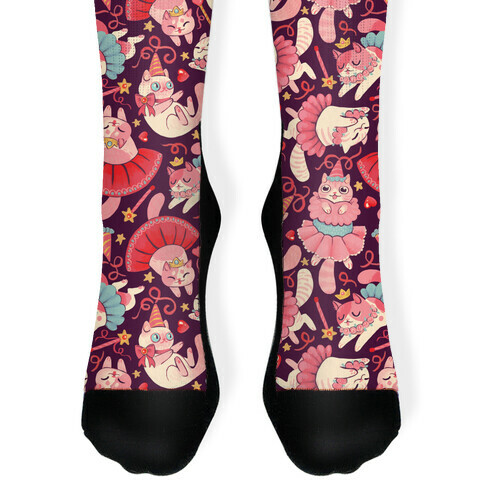 Cute Princess Cat Pattern Sock