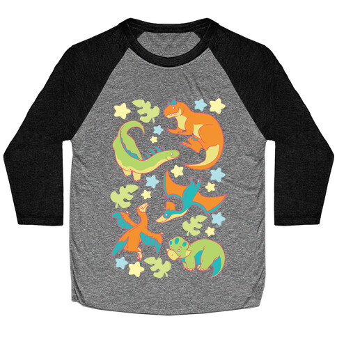 Funky Dinosaur Friends Baseball Tee