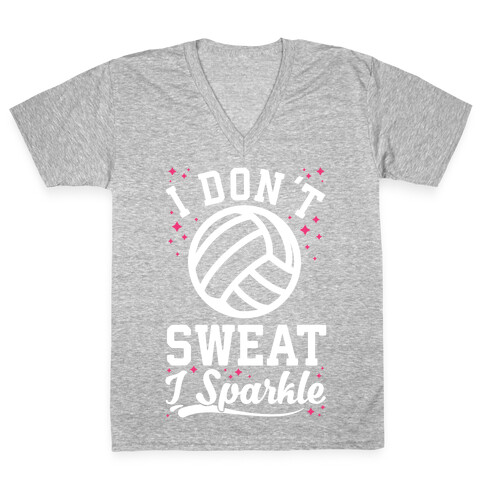 I Don't Sweat I Sparkle Volleyball V-Neck Tee Shirt