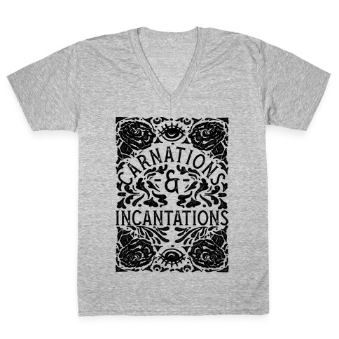 Carnations and Incantations V-Neck Tee Shirt