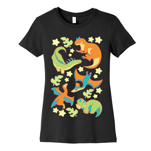 Funky Dinosaur Friends Womens T-Shirt