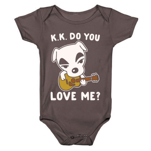 K.K. Do You Love Me Parody White Print Baby One-Piece