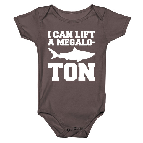 I Can Lift A Megalo-Ton White Print Baby One-Piece