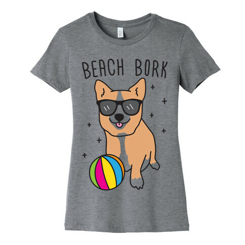 Beach Bork Corgi Womens T-Shirt