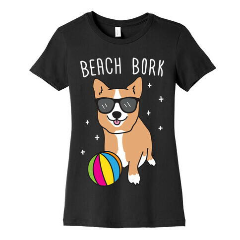 Beach Bork Corgi Womens T-Shirt