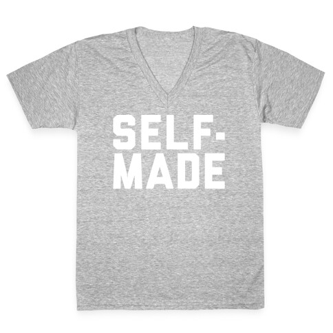 Self-Made White Print V-Neck Tee Shirt