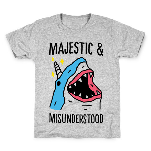 Majestic And Misunderstood Shark Kids T-Shirt