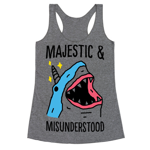 Majestic And Misunderstood Shark Racerback Tank Top