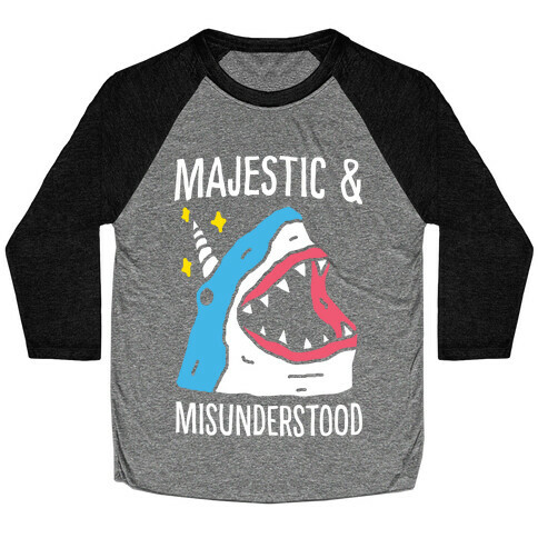Majestic And Misunderstood Shark Baseball Tee