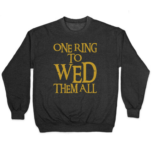 One Ring To Wed Them All Parody White Print Pullover