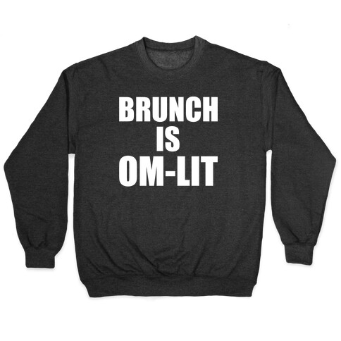 Brunch Is Om-Lit White Print Pullover