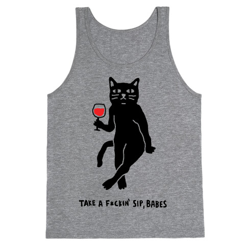 Take A F***in Sip Babes Cat Tank Top