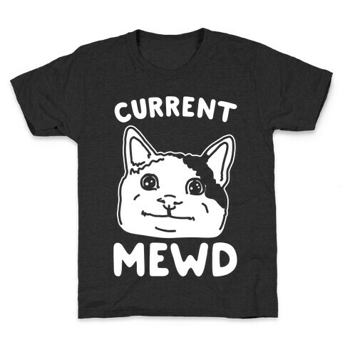 Current Mewd Parody White Print Kids T-Shirt