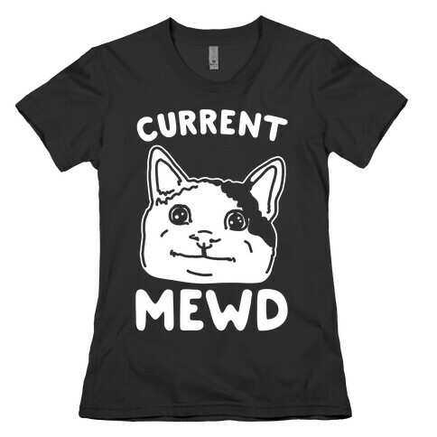Current Mewd Parody White Print Womens T-Shirt