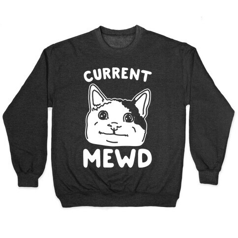 Current Mewd Parody White Print Pullover