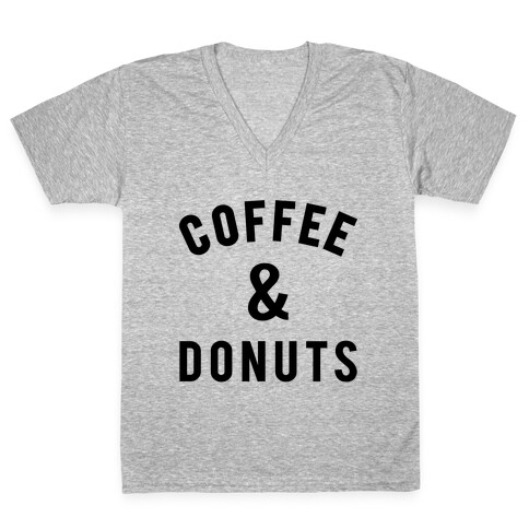 Coffee And Donuts V-Neck Tee Shirt