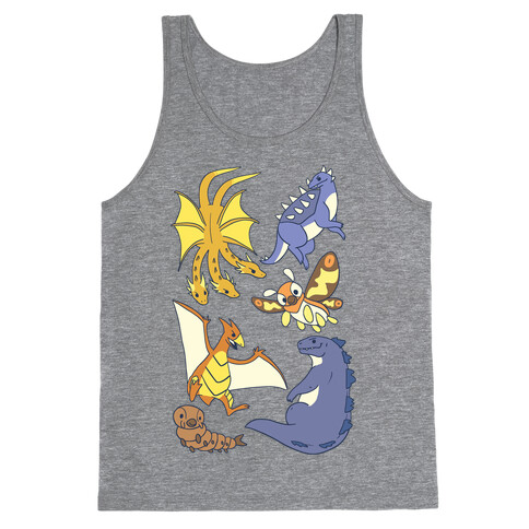 Godzilla and Friends Pattern Tank Top