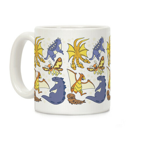 Godzilla and Friends Pattern Coffee Mug