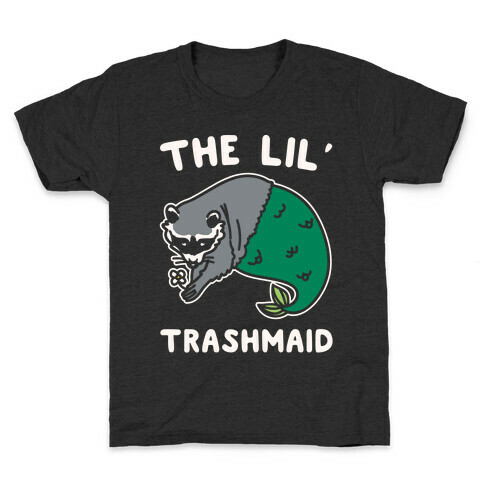 The Lil' Trashmaid Raccoon Mermaid Parody White Print Kids T-Shirt
