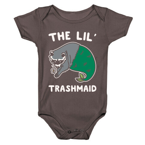 The Lil' Trashmaid Raccoon Mermaid Parody White Print Baby One-Piece