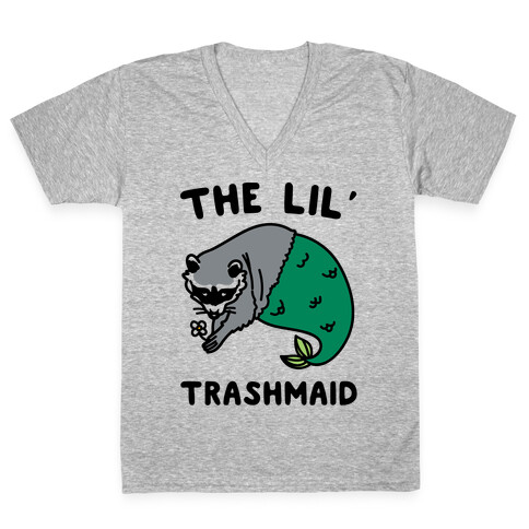 The Lil' Trashmaid Raccoon Mermaid Parody V-Neck Tee Shirt