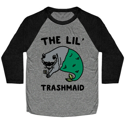 The Lil' Trashmaid Raccoon Mermaid Parody Baseball Tee