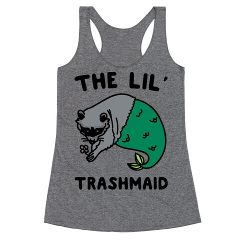 The Lil' Trashmaid Raccoon Mermaid Parody Racerback Tank Top
