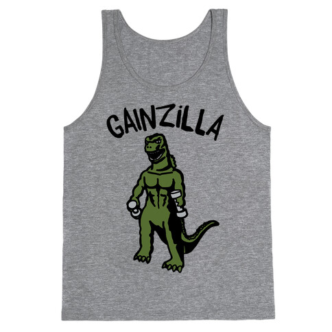 Gainzilla Lifting Parody Tank Top