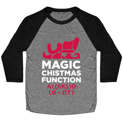 Magic Christmas Function (White Ink) Baseball Tee