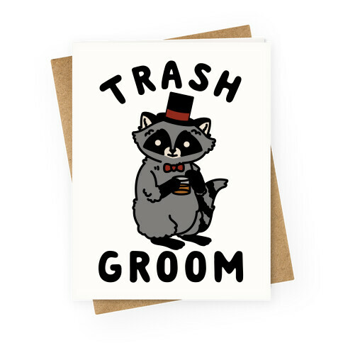 Trash Groom Raccoon Bachelor Party Greeting Card