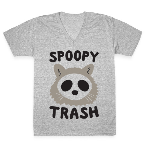 Spoopy Trash Raccoon V-Neck Tee Shirt