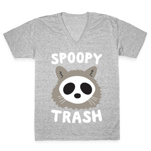 Spoopy Trash Raccoon V-Neck Tee Shirt
